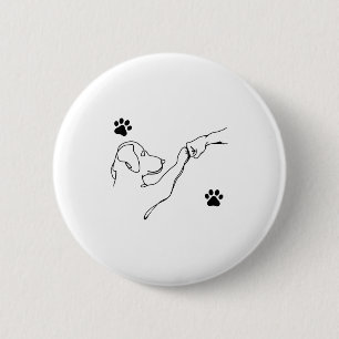 Dog And People Punch Hand Dog Friendship Fist Bump Button