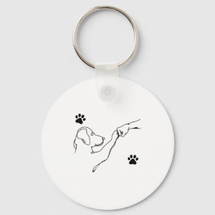 Dog And People Punch Hand Dog Friendship Fist Bump Keychain