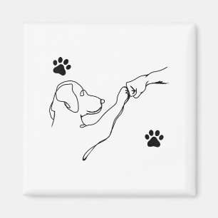Dog And People Punch Hand Dog Friendship Fist Bump Magnet