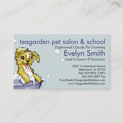 Dog and Pet Groomer _ Doggie Bubble Bath Appointment Card