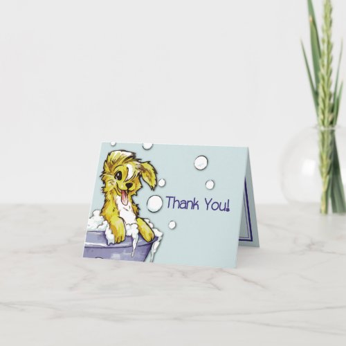 Dog and Pet Groomer Referral _ Doggie Bubble Bath Thank You Card