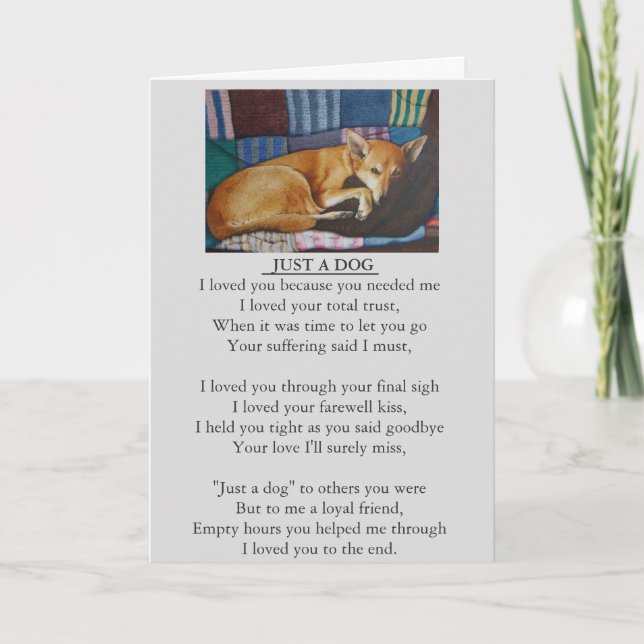 dog and pet sympathy original poem card (Front)