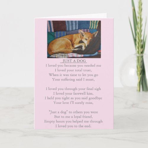 dog and pet sympathy original poem card