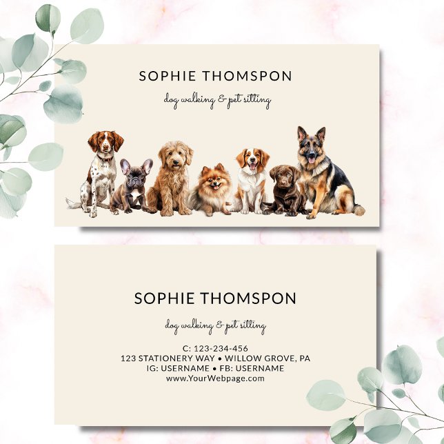 Dog and pets dog walking business card (Creator Uploaded)
