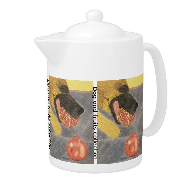 Dog and pomegranate teapot (Right)
