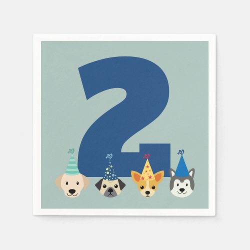 Dog and Puppy Birthday Party Napkins