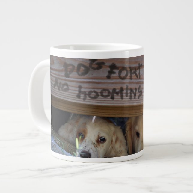 Dog and Puppy in Dog Fort Large Coffee Mug (Front Left)