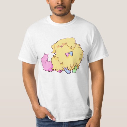 dog and puppycat car toon T_Shirt