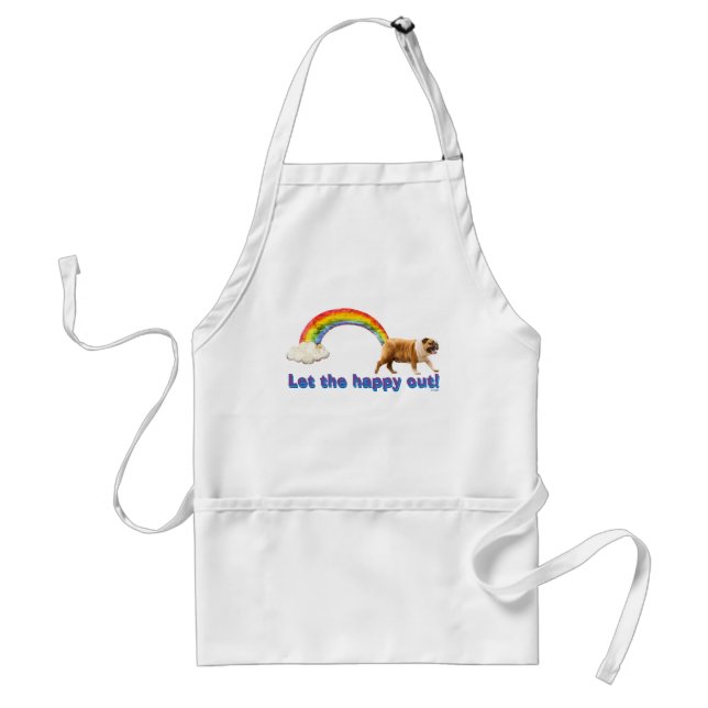 Dog and Rainbow Graffiti Adult Apron (Front)