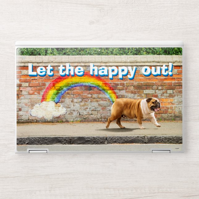 Dog and Rainbow Graffiti HP Laptop Skin (Front)