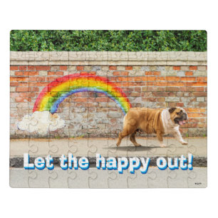 Dog and Rainbow Graffiti Jigsaw Puzzle