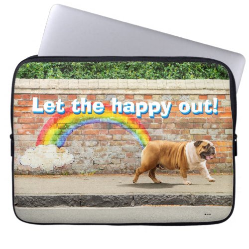 Dog and Rainbow Graffiti Laptop Sleeve