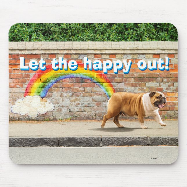 Dog and Rainbow Graffiti Mouse Pad (Front)