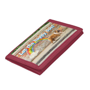 Dog and Rainbow Graffiti Tri-fold Wallet