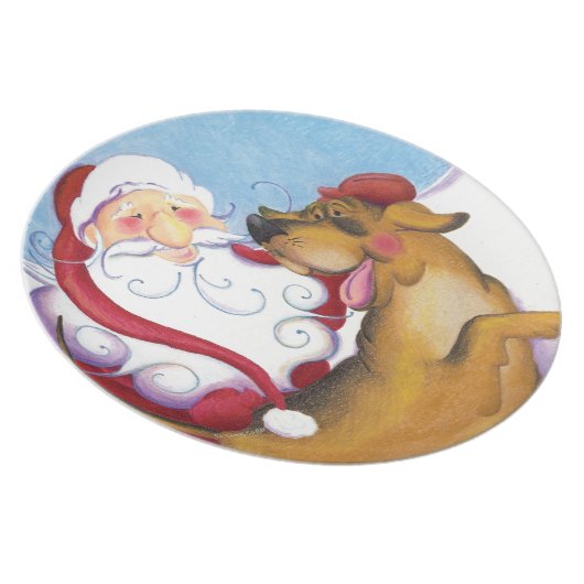 Dog and Santa / Plate (Right Side)