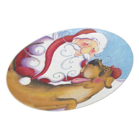 Dog and Santa / Plate (Left Side)