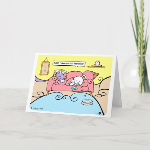 Dog and Snail Pizza Delivery Funny Card