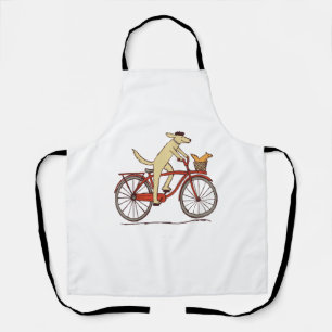 Dog and Squirrel are Friends Whimsical Animal Art Apron