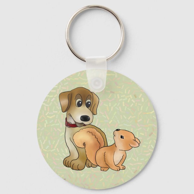 Dog and squirrel keychain (Front)