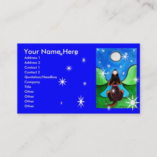 Customizable Dog and Stars Business Card