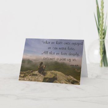 Dog And Woman On A Rocky Bluff Card by Paws_At_Peace at Zazzle