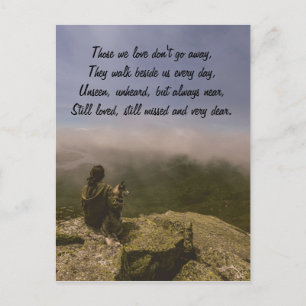Dog and Woman on a Rocky Bluff Postcard