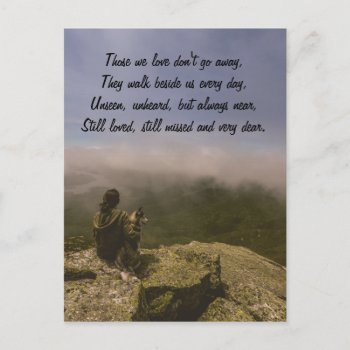 Dog And Woman On A Rocky Bluff Postcard by Paws_At_Peace at Zazzle
