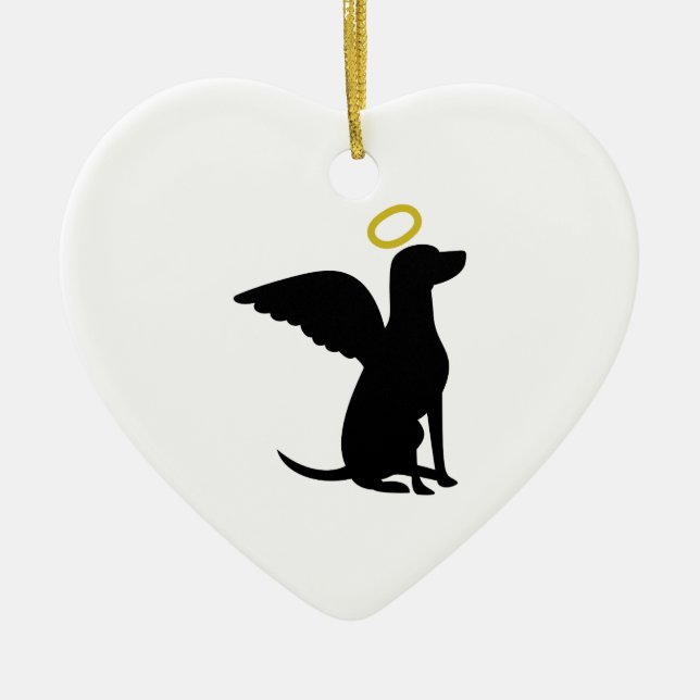 DOG ANGEL DOG CERAMIC ORNAMENT (Front)