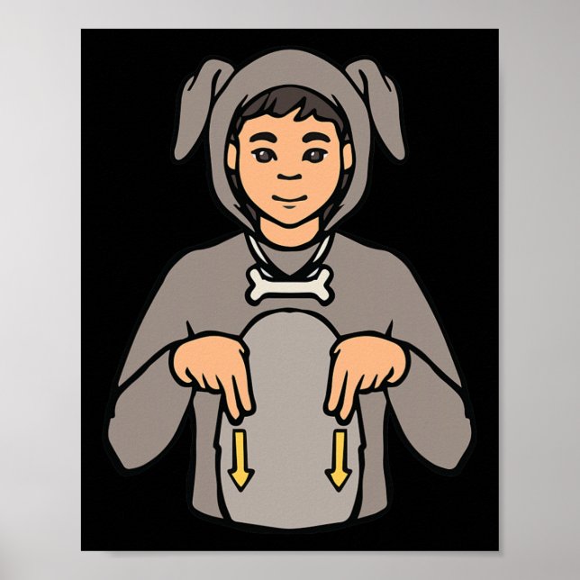 Dog Animal ASL Hand Gesture Deaf Hearing Loss Awar Poster (Front)