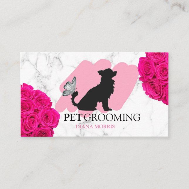 Dog Animal Pet Logo Veterinary Clinic Pet Grooming Business Card (Front)