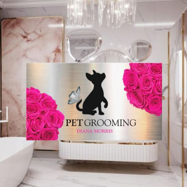 Dog Animal Pet Logo Veterinary Clinic Pet Grooming Business Card (Creator Uploaded)