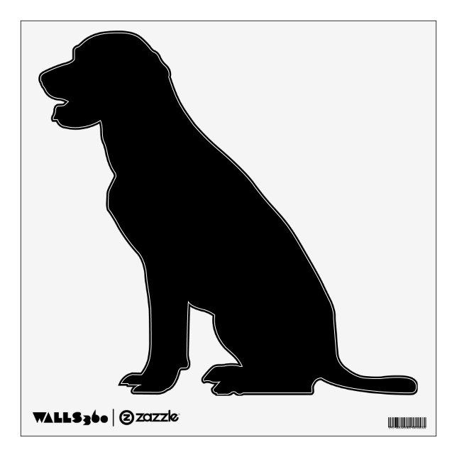 dog animal silhouette wall decal black labrador (Front)