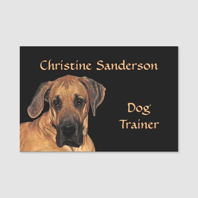 Dog Animal Trainer Name Tag