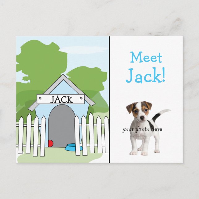 Dog Announcement - Boy Postcard (Front)