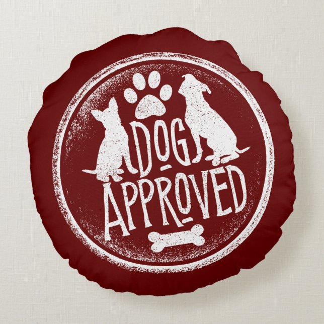 Dog Approved Round Pillow (Back)