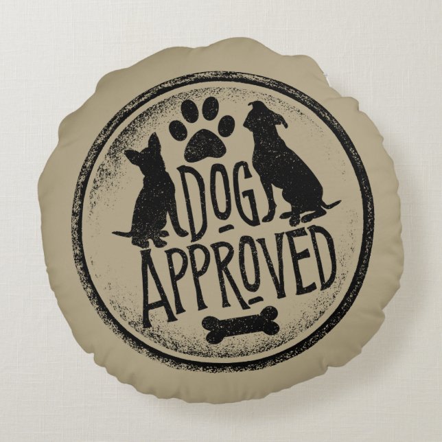Dog Approved Round Pillow (Back)