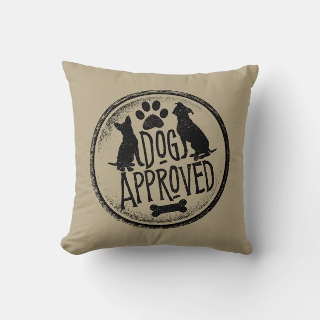 Dog Approved Throw Pillow (Front)