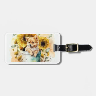 dog Aquarell Luggage Tag