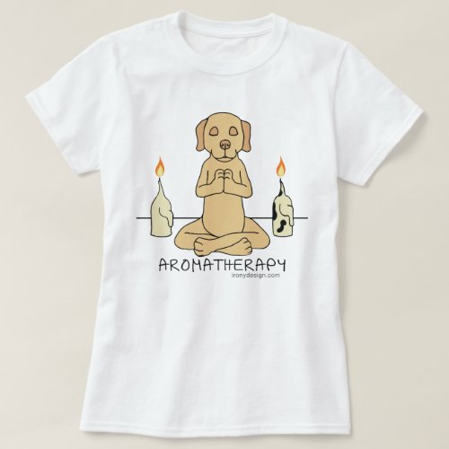 Dog Aromatherapy Meditation Funny Cartoon T_Shirt