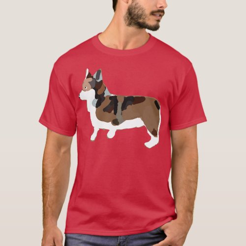 Dog Art Corgi Abstract T_Shirt