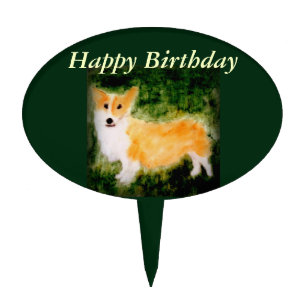 Dog Art Cute Corgi Cake Topper