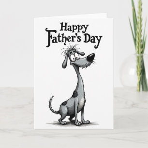 Dog Art Happy Fathers Day Card