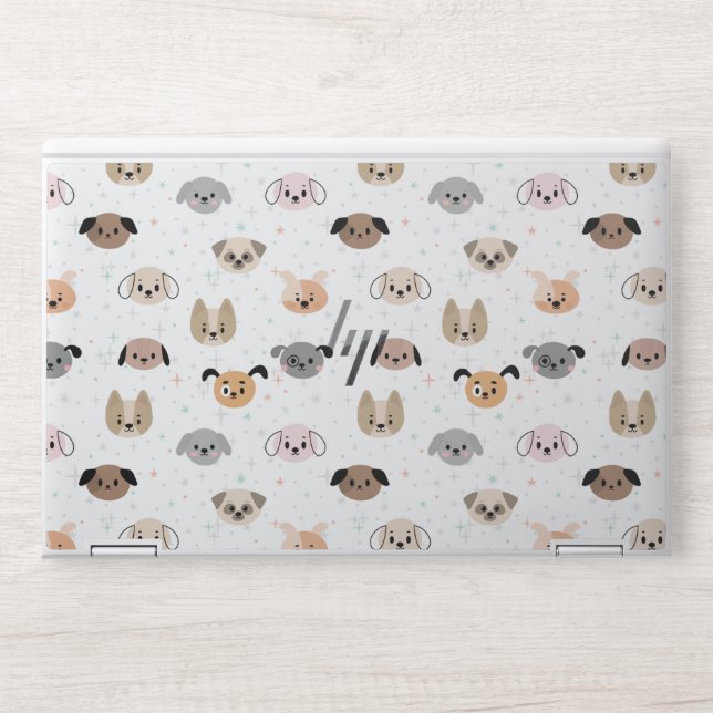 Dog Art Seamless Design Pattern HP Laptop Skin (Front)