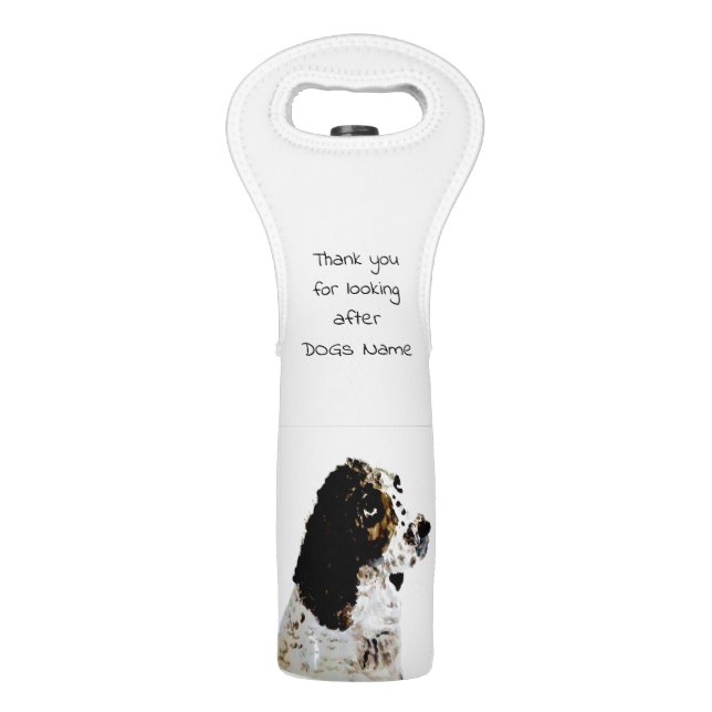 Dog Art Springer Spaniel Personalized Thank You Wine Bag (Front)