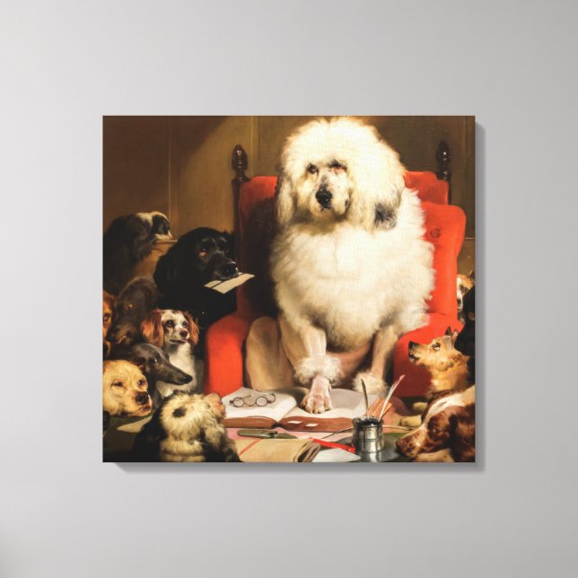 Dog as a Judge Laying Down the Law in Court Canvas Print (Front)