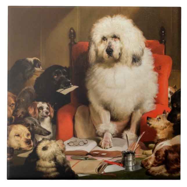 Dog as a Judge Laying Down the Law in Court Ceramic Tile (Front)