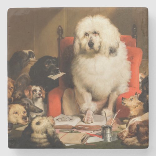 Dog as a Judge Laying Down the Law in Court Stone Coaster
