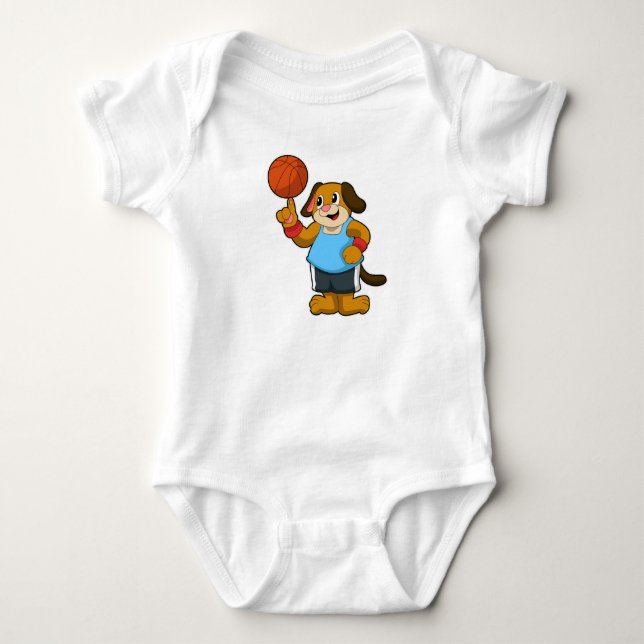 Dog as Basketball player with Basketball Baby Bodysuit (Front)