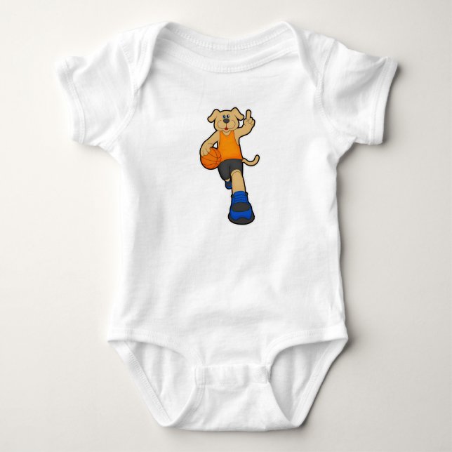 Dog as Basketball player with Basketball Baby Bodysuit (Front)