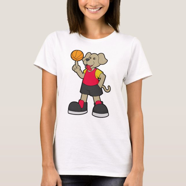 Dog as Basketball player with Basketball T-Shirt (Front)